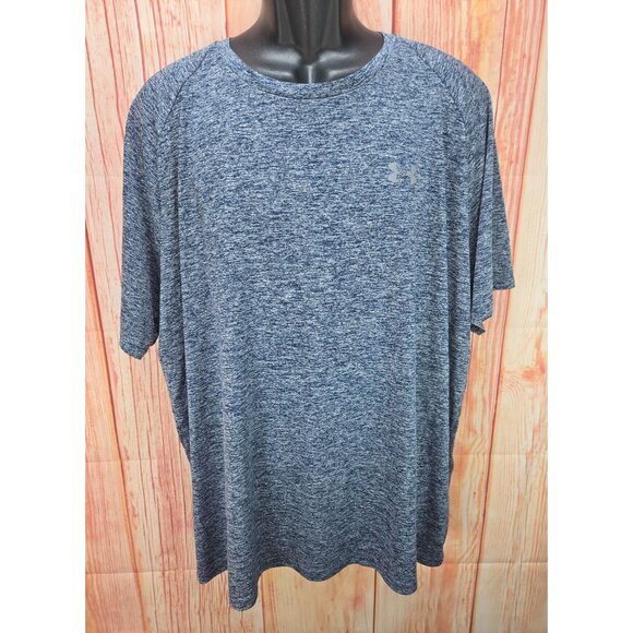 Under Armour Mens Loose Fit Tech Tee 3XL Blue Heather - Picture 1 of 8